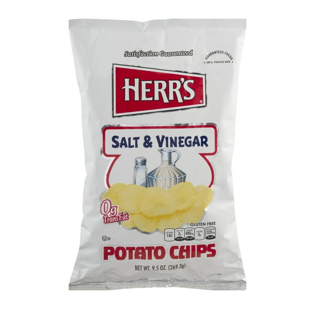 Herr's Salt & Vinegar Potato Chips, 9.5 Oz.