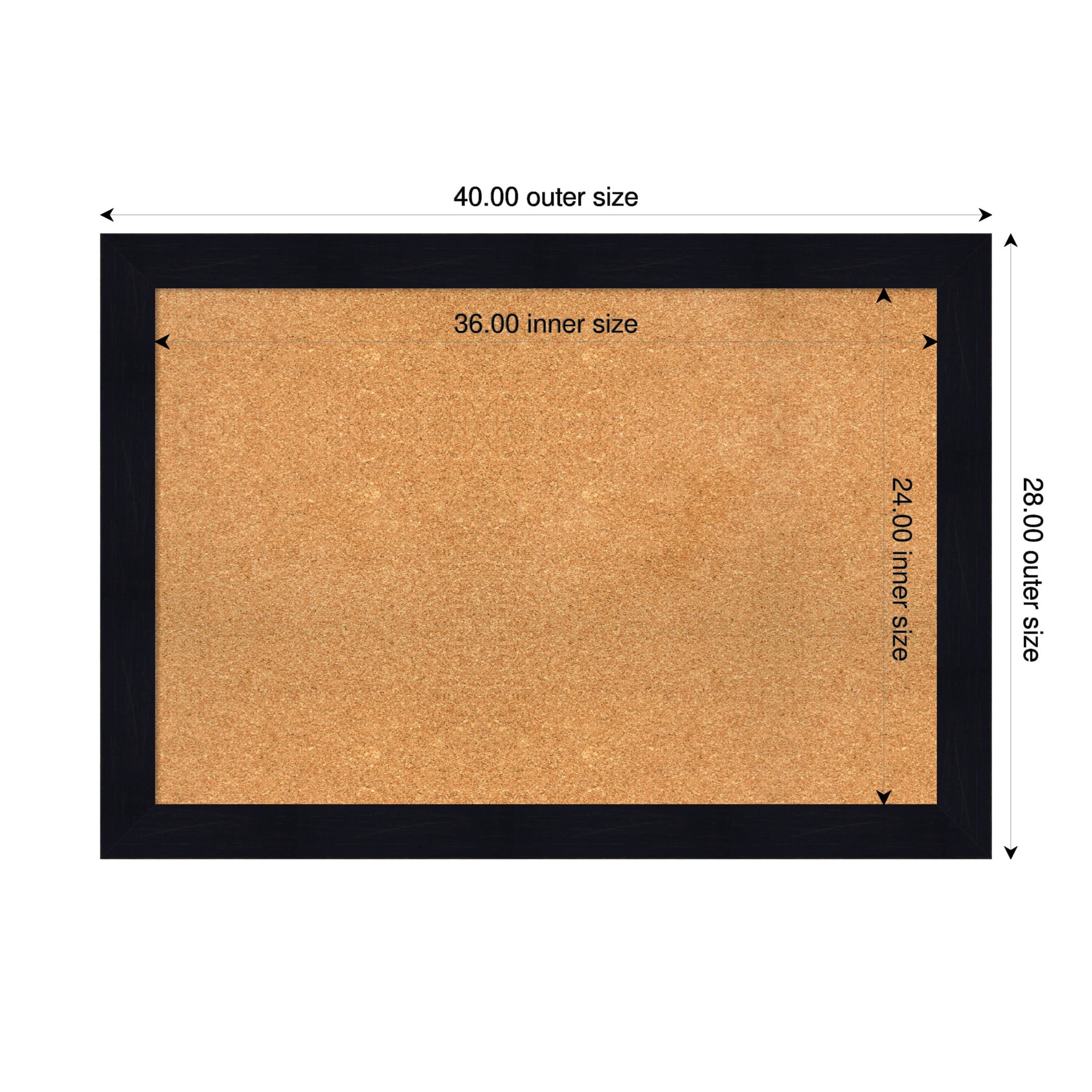 Amanti Art Natural Cork Board Wood Framed Shiplap Navy Bulletin Board 40 in. x 28 in.