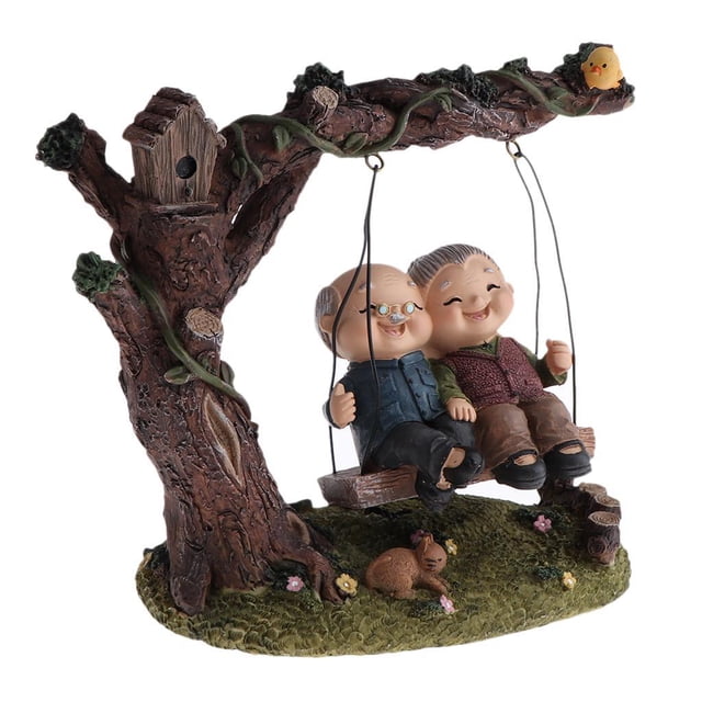 de Pareja de Ancianos de Resina , Y Abuela, Estatua de La de La Vejez, Regalos Creativos para Cumpleaños, Aniversarios, Boda Columpio Soledad Figuras de pareja vieja
