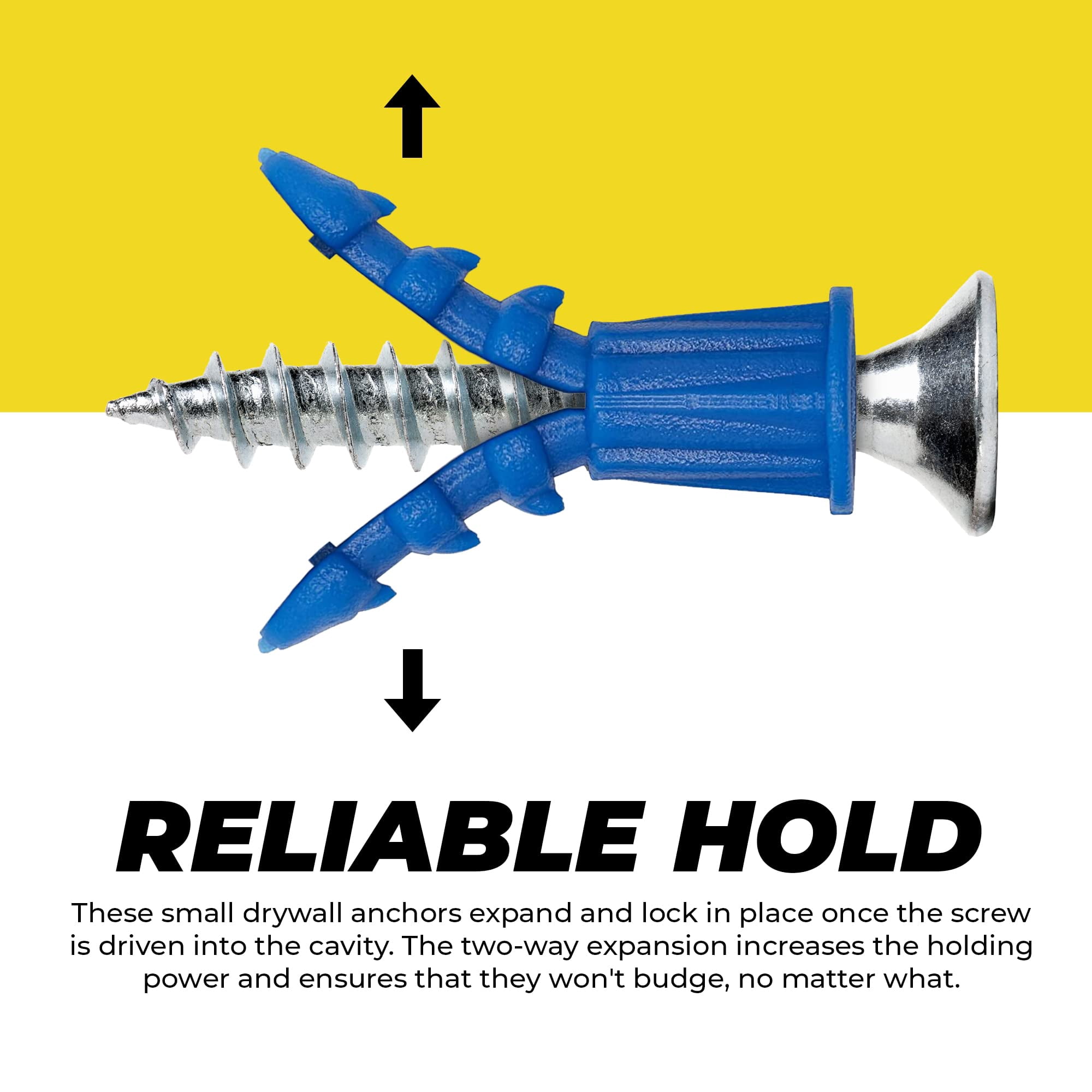 Plastic Drywall Anchors - Wall Anchors for Drywall - Plastic Screw Anchors for Secure Fastening (Bulk Pack, #10-12 x 1)