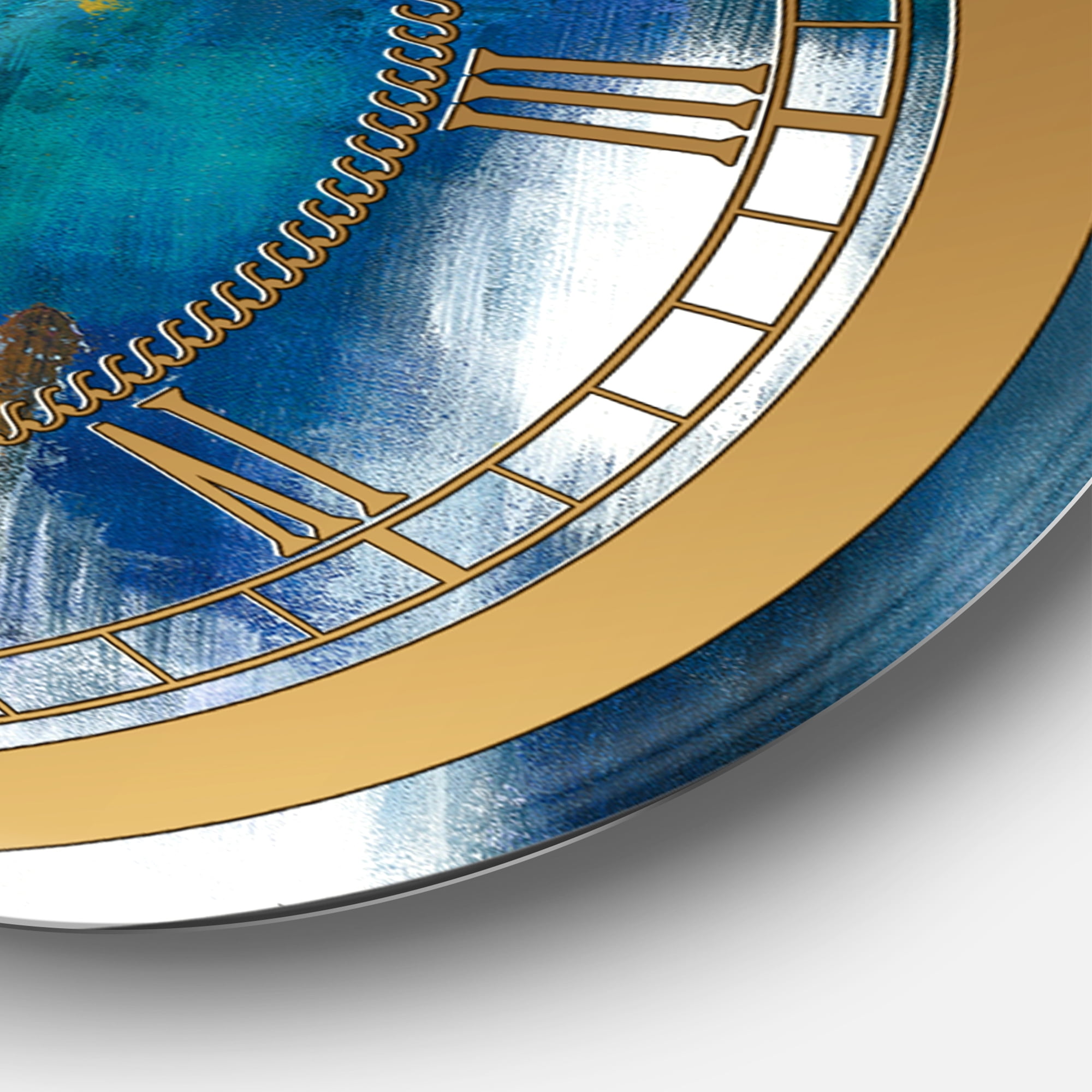 Designart 'Blue Glam Texture II' Glam wall clock