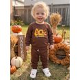 thumbnail image 5 of Cjfdfy Toddler Baby Boy Thanksgiving Outfit Turkey Truck Embroidered Long Sleeve Sweatshirt With Elastic Waist Joggers Cute Little Turkey Clothes My First Thanksgiving Fall Winter Outfit, 5 of 9