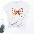 thumbnail image 4 of Wowcloth Woman's Valentine T-Shirt, with Bowknot Design, Fashion Casual Print, Cotton Round Neck Short Sleeve Top for Valentine's Day and Daily Wear, 4 of 6