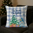 thumbnail image 6 of NWOKYZGH 1Pc Winter Snowman Joy Snowflake Christmas Throw Pillow Covers, Xmas Tree Winter Holiday Blue Buffalo Plaid Cushion Case Decoration for Sofa Couch, 6 of 6