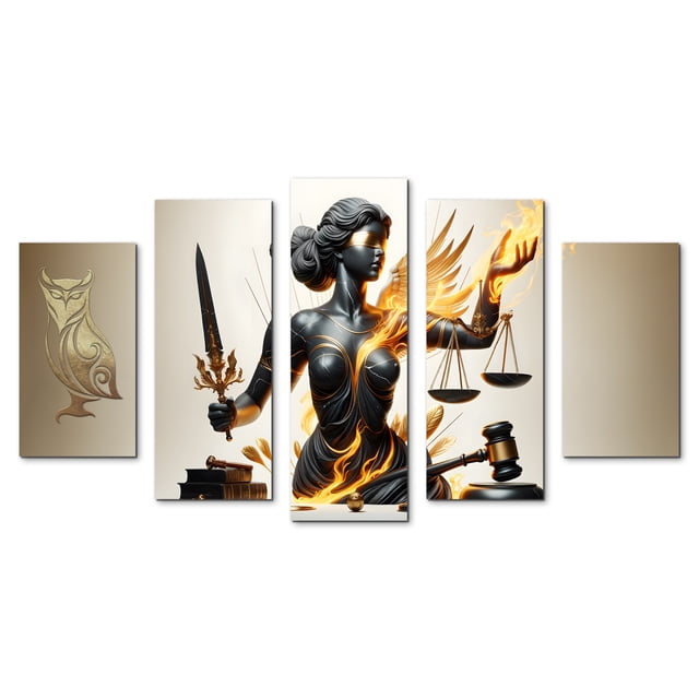 Cuadro decorativo Diosa de la Justicia Cuadros Abigail Juego de 5 piezas