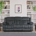 thumbnail image 5 of Lexicon Laurelton 90" Traditional Microfiber Double Reclining Sofa in Charcoal, 5 of 8