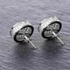 thumbnail image 3 of Aretes Para Hombre 14K Gold Plated 925 Sterling Silver Iced out CZ Hypoallergenic Round Screw Back Stud Earrings for Men, 3 of 4