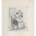 thumbnail image 2 of J. J. Grandville 20x22 Gold Ornate Framed and Double Matted Museum Art Print Titled - Dog in Doghouse; Cock Singing at Window (ca. 1842), 2 of 4