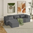 thumbnail image 5 of Advwin 100" Corduroy Modular Sectional Sofa, L-Shaped Oversized Upholstered Boneless Cloud Couch with Deep Seat & Throw Pillows for Living Room, No Assembly, Gray, 5 of 12