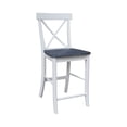 thumbnail image 2 of 36 in Wood Counter Height Dining Table with 2 Stools in White/Heather Gray, 2 of 4