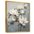 thumbnail image 2 of Designart "Painted Blue And Gold Magnolias II" Magnolias Floater Framed Canvas Prints, 2 of 5