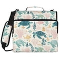thumbnail image 2 of Zipper Binder with Shoulder Strap 2 inch 3 Ring Waterproof File Folder Organizer Bag 500 Sheet Turtles and Sea Plants Pattern, 2 of 8