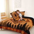 thumbnail image 4 of jejeloiu Western Bear Full Size Comforter Sets,Forest Silhouette Bedding Comforter Set For Boys,Orange Brown,Black Reversible,3pcs,1 Comforter and 2 Pillowcases, 4 of 7