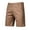 Brown, variant on cllios Mens Khaki Shorts Slim Fit Straight Chino Short Pants Elastic Waisted Work Shorts with Button Zipper Summer Solid Loose Short