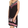 thumbnail image 4 of Sakkas Jodie Embroidered Scoop Neck Tie Dye Top / Blouse - Navy / Pink - OS, 4 of 4