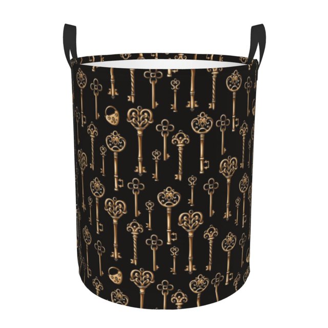 Fotbe Keys Cesto de Ropa con Asas, Cesto Impermeable de Gran Capacidad, Bolsa de Lavado para Dormitorio, Cesto de Ropa con Ruedas y Asas-Medium