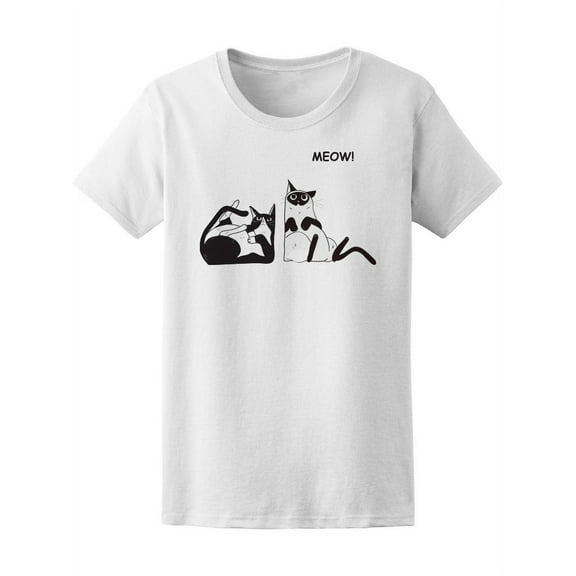 Cute Siamese Cats Meow Tee Women's -Image by Shutterstock