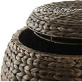 thumbnail image 6 of YEXJ Round Storage Basket with Lid - Espresso, Handwoven Water Hyacinth Organizer for Laundry, Blankets, Plants, Bedroom, Living Room, Home Office, 6 of 6