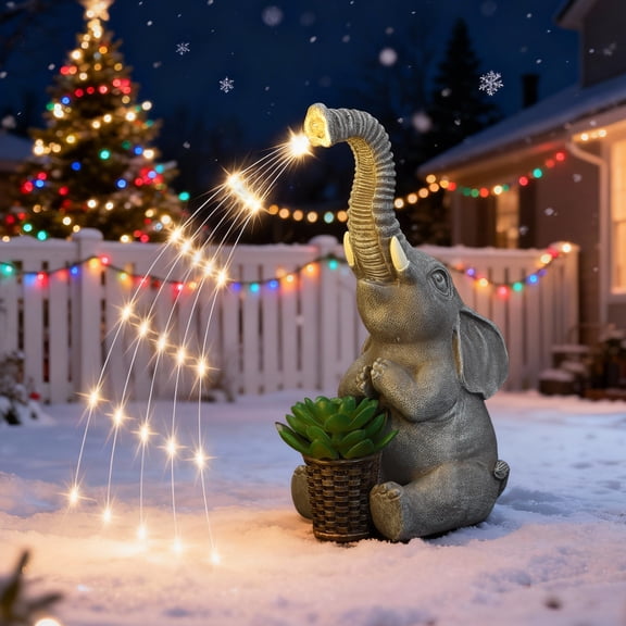 Praying Elephant Solar Garden Statue with Auto Light, Water-Resistant Outdoor Decor for Patio Yard Porch – Birthday Gifts for Mom Women