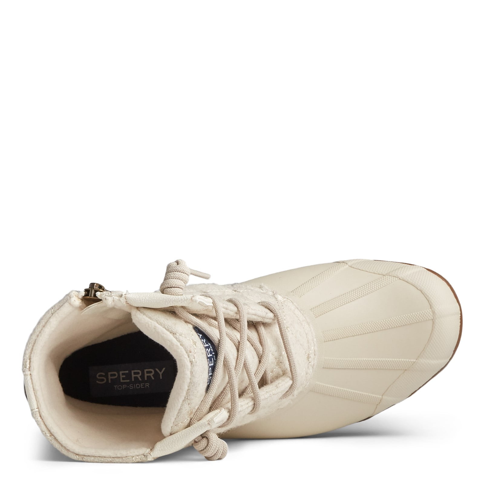sperry ivory quilted duck boots