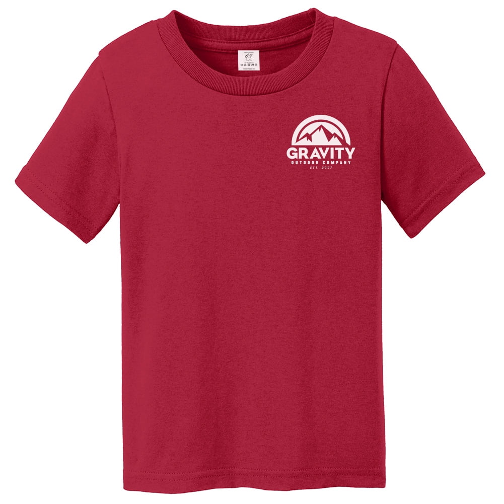 Gravity Outdoor Co. Chemise de Voyage pour Tout-Petit, Rouge Blanc 2T