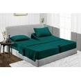 thumbnail image 2 of Split King 5-Piece Sheet Set, 600-TC Giza Cotton, 15 inch Deep Pockets - Teal Blue, 2 of 7