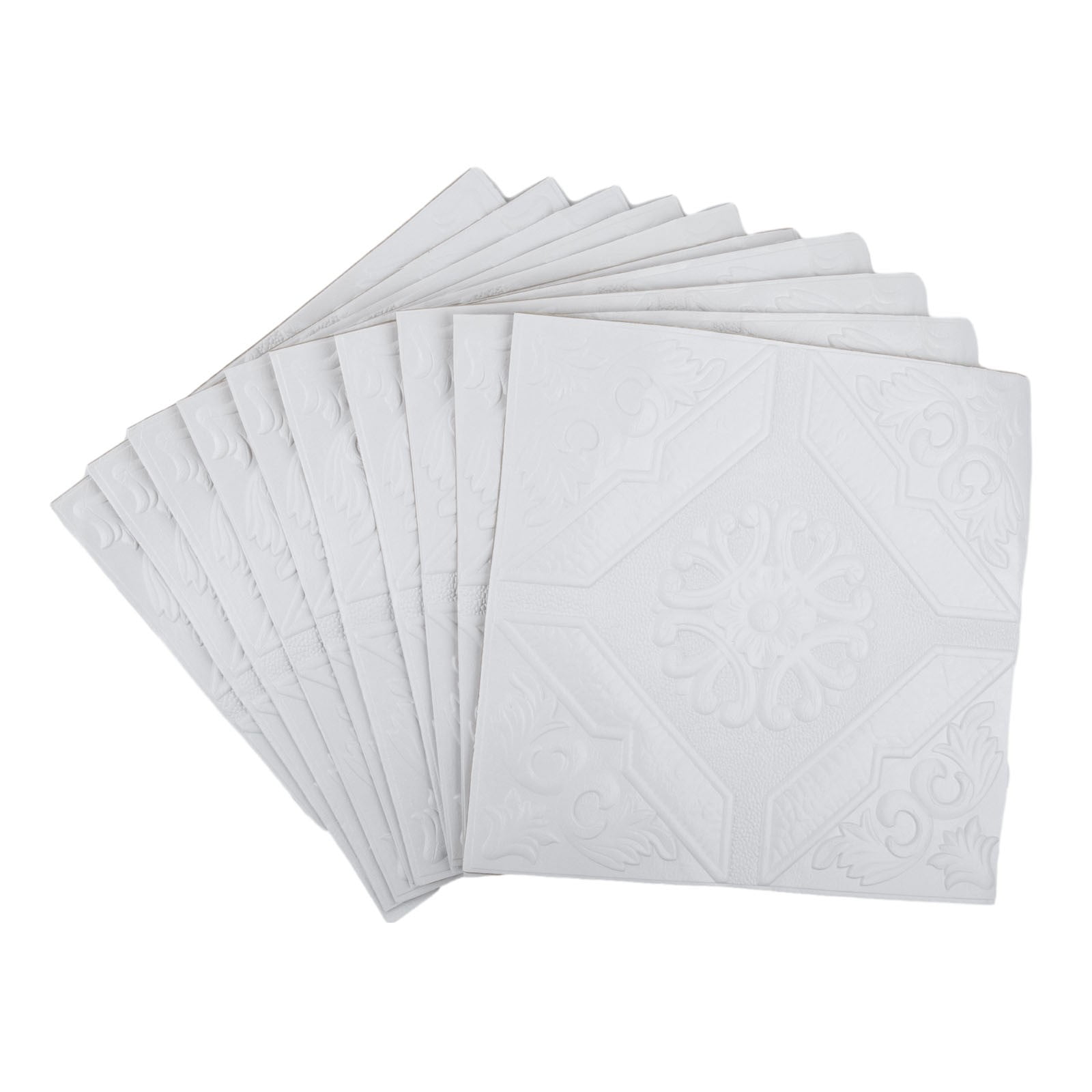 AFQH 100 Pack 3D Wall Panels Peel and Stick, White Faux Brick Wallpaper Stickers Self Adhesive Waterproof Foam for Interior Wall DIY Decor, Bedroom, Bathroom, Kitchen, Fireplace
