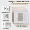 thumbnail image 3 of Tcbosik Modern Wall Mounted Mirror Cabinet with 3 Doors & Metal Handles, White Medicine Cabinet with Adjustable Shelf, 35x28in Bathroom Space Saver, 3 of 9