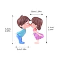 thumbnail image 5 of EGYMEN 2PCS Cute Kissing Couple Doll, Resin Decorative Figurine, Miniature Garden Ornament, Hand Painted Desk Accessory, 5 of 6