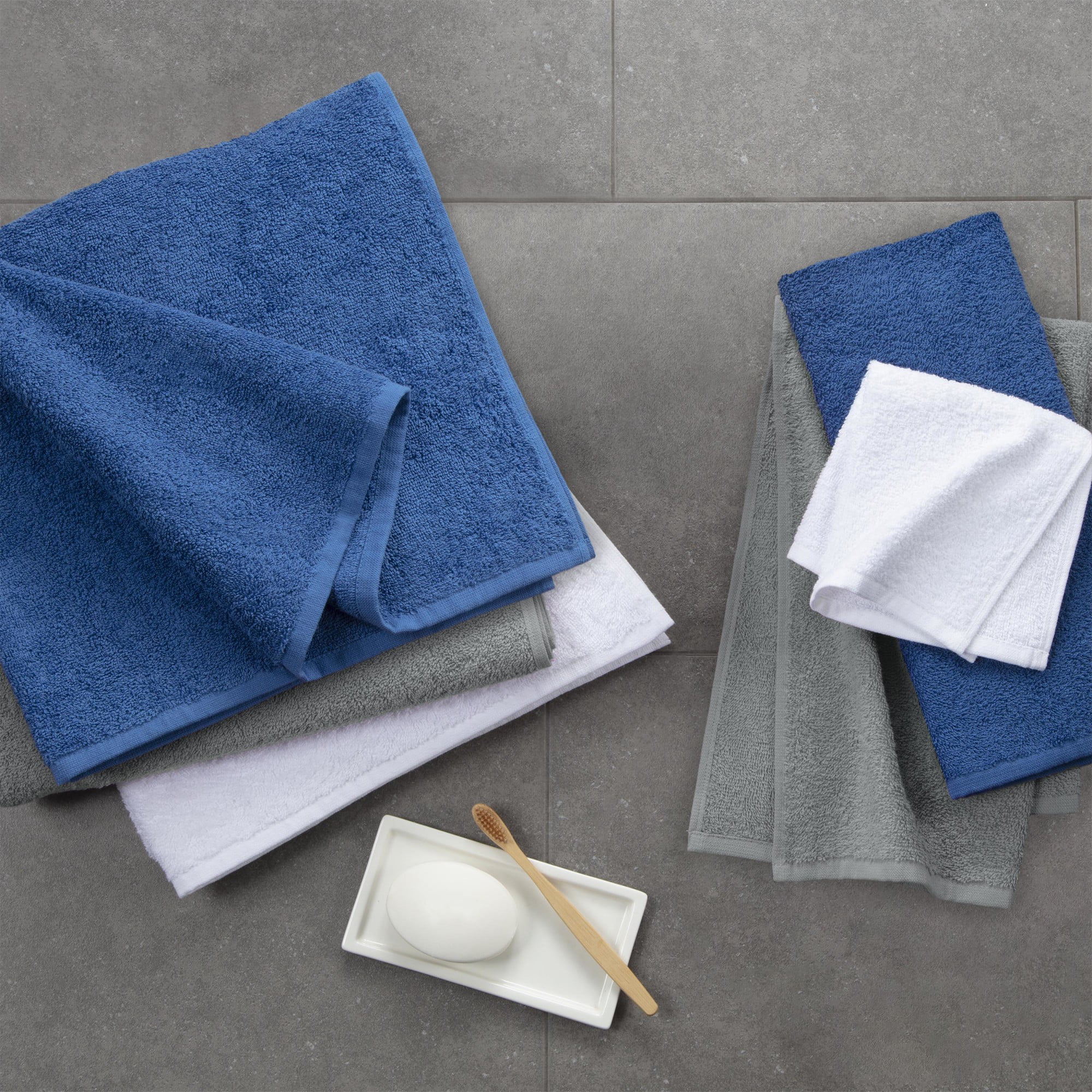 Martex Clean AF Antimicrobial Bath Towel Set, Blue, 6 Piece 