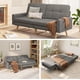 thumbnail image 1 of 180 cm Sofá Cama Moderno, Futón con Respaldo Ajustable, Reposabrazos Extraíble para Mayor Longitud, 6 Patas de Madera, 2 Barras de Soporte de Metal, Sala de Estar, Gris Oscuro, 1 of 8