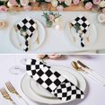 thumbnail image 2 of Simple Black White Checkered Cloth Napkins, Lattice Buffalo Plaid Washable and Reusable Dinner Napkins Set of 4, Table Napkin for Kitchen Party Birthday Wedding Hotel Housewarming 20"x20", 2 of 8