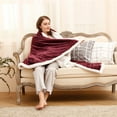 thumbnail image 3 of Sherpa Throw Blanket Super Soft Non Shedding Reversible Ultra Luxurious Plush Blanket (50 X 60 inches, Red Wine), 3 of 11