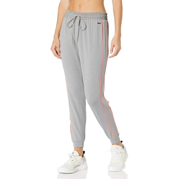 Zobha Women's Roth Relaxed Track Pant with Piping, Heather Grey, Medium