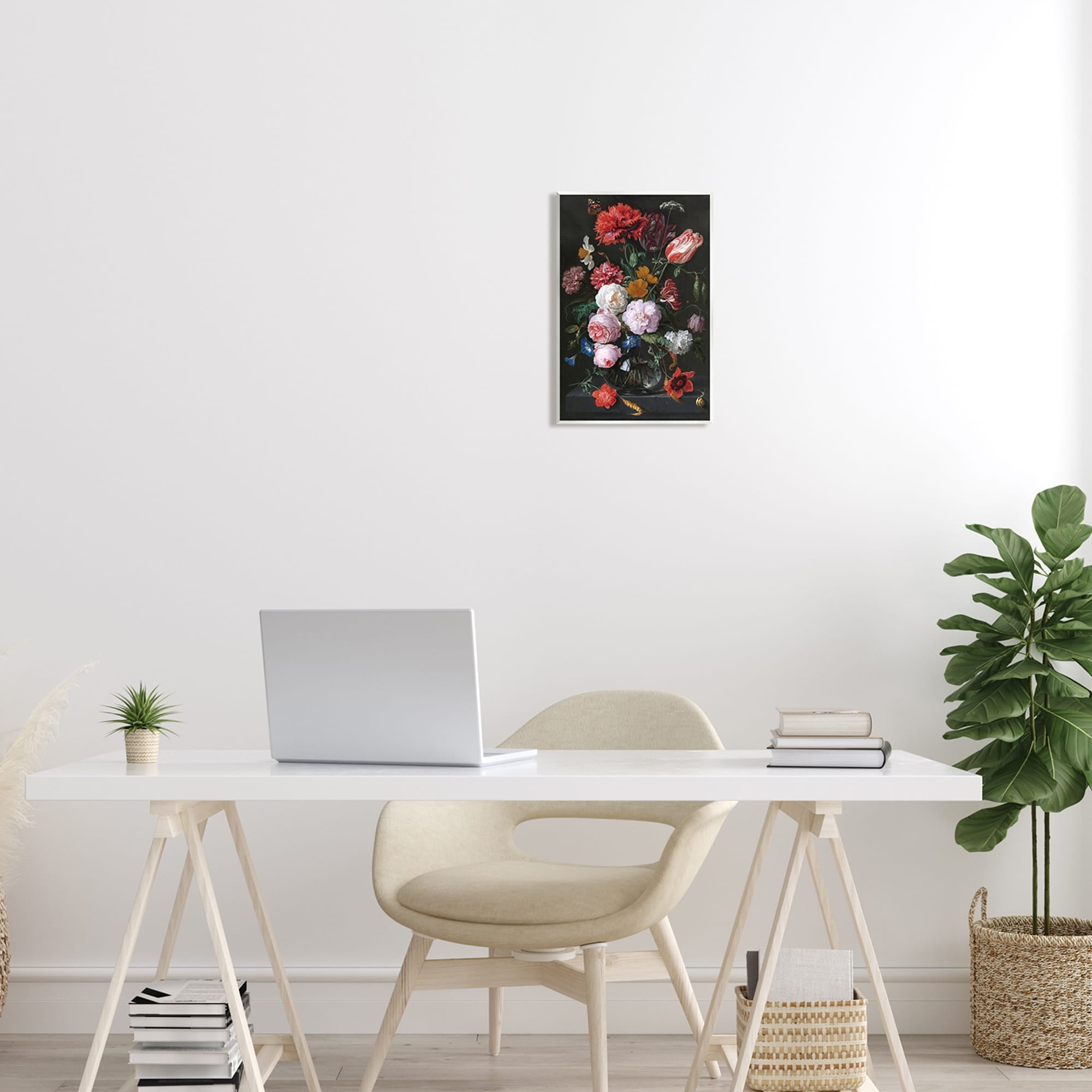 Stupell Industries Vaas met Bloemen Jan Davidsz de Heem Classical Painting Painting Unframed Art Print Wall Art, Design by one1000paintings