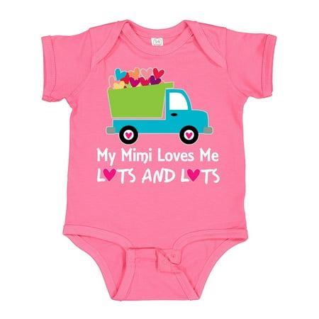 

Inktastic Mimi Loves Me Grandson Truck Gift Baby Boy Bodysuit