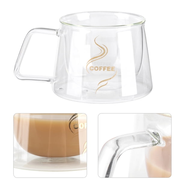 Taza De Café De Vidrio Taza Resistente Al Calor Con Aislamiento De Doble Pared