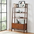thumbnail image 2 of Pemberly Row Modern Wood 4 Shelf Wide Etagere Bookcase in Mahogany, 2 of 9