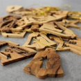 thumbnail image 2 of 20 Ornamentos Pequeños de Madera de Olivo de Jerusalén, 2 of 3