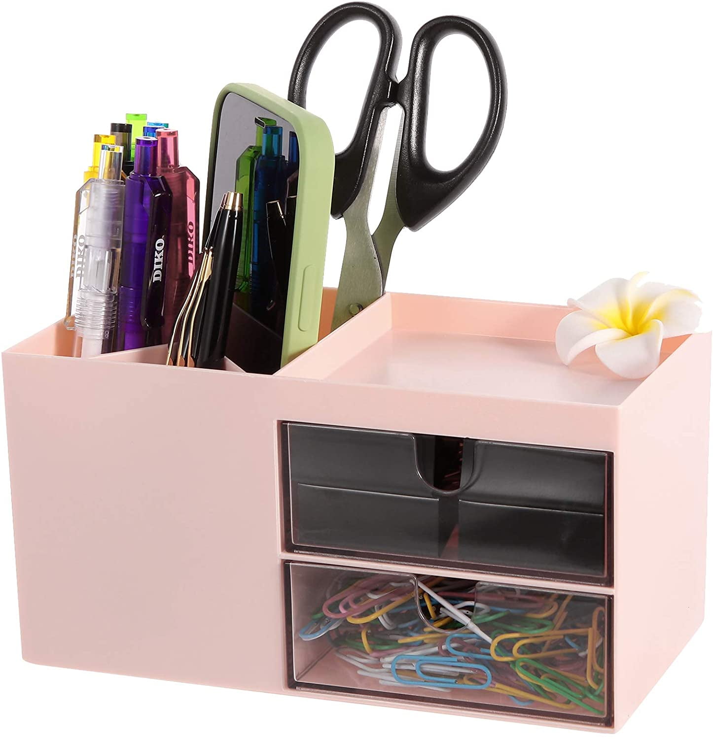Vpack Magnetic Pencil Holder Multi-Functional Leather Desk Storage Organizer for School Blue Home Kitchen Locker Company Office 
