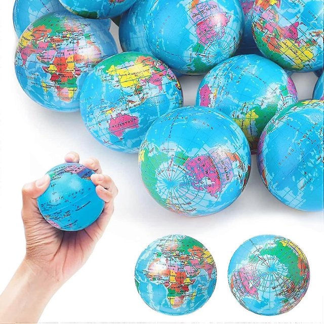 Stress Ball World Ball, Pack Of 12 Squeeze Ball, Anti-stress Balls, Anti-stress Toy Balls, Anti-stress Ball For Children, Decompression Kid Toy, Stres