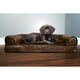 thumbnail image 2 of Furhaven Cama ortopédica para perros medianos y pequeños con refuerzos extraíbles y funda lavable, para perros de hasta 35 libras - Sofá de felpa y gamuza - Gris, mediano, 2 of 5