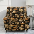 thumbnail image 2 of Renewold Coffee Croissant Black Cover for Recliner Chair Soft Breathable Dog Couch Cover 4 Pieces Oversized Recliner Cover Washable Reclining Sofa Slipcover Living Room Decor, 2 of 8