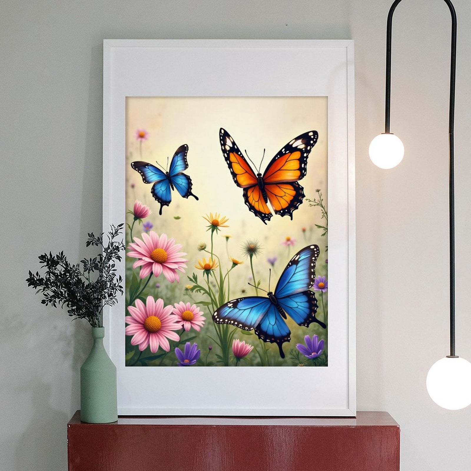 Diamond Art Kits for Adults - Modern Butterfly Bouquet Print No.585 5D Frameless Dimond Painting Kit for Adults Beginner, Round Diamond Kits for Home Wall Decor, Gift for Women