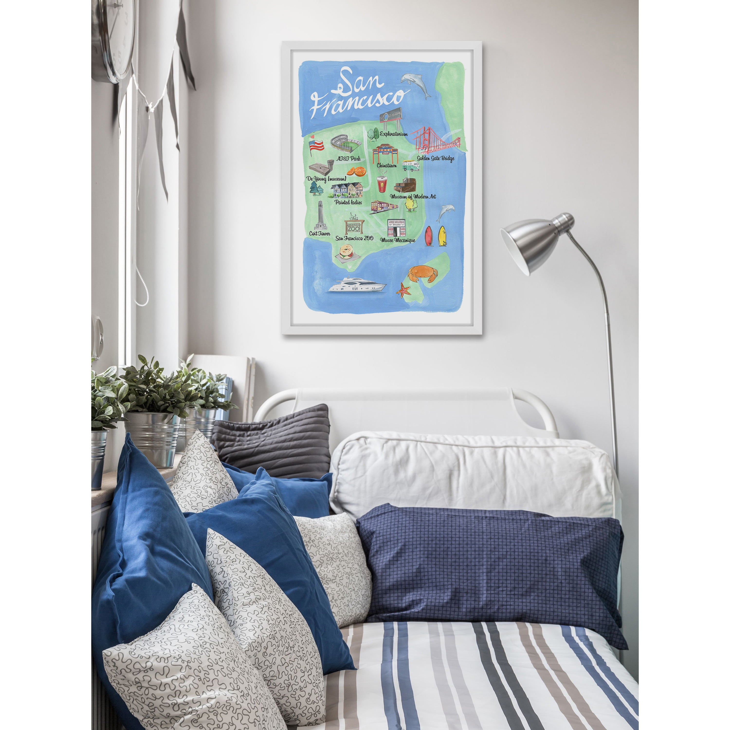 "San Francisco Site Map" Framed Painting Print