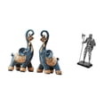 thumbnail image 5 of Dualoai Modern Resin Elephant and Knight Figurine Sculpture Ornament Art Craft Collectible for Desktop Shelf Entryway Fireplace Bedroom Home Office Decoration Gifts, 5 of 8
