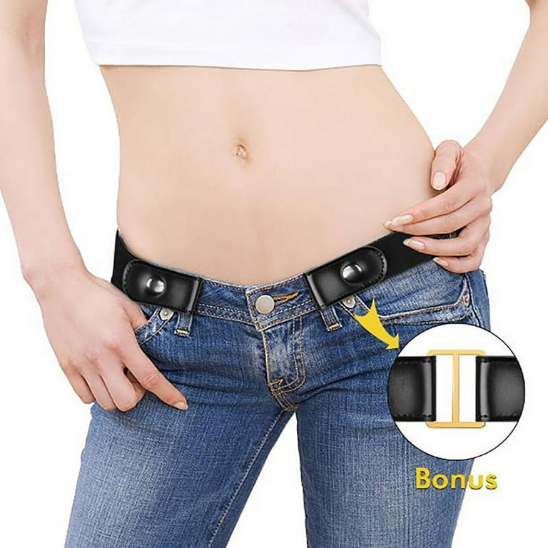 Plus Size Adjustable Stretch Belt: No-Show Flat Buckle, Non-Slip Backing for Leggings, Shorts, or Jeans