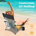 thumbnail image 3 of UMINEUX Low Beach Chairs for Adults, Folding Portable Lightweight Chair with Cup Holder, Black and Gray, 3 of 9