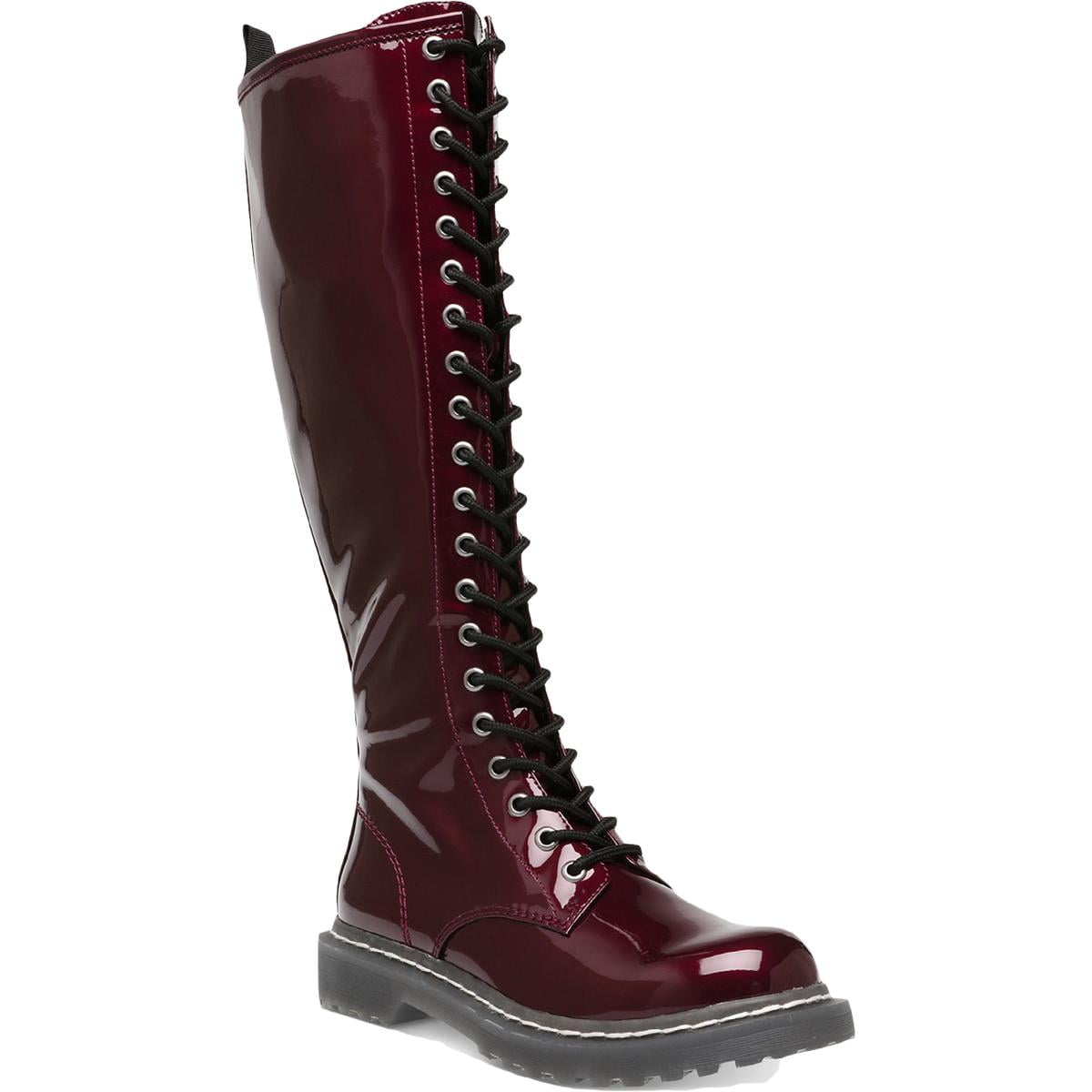 WILD PAIR Women's 8.5 M Burgundy Combat Boots with Lace-Up