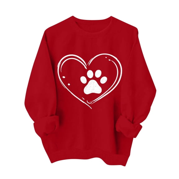 Valentines Sweatshirts for Women Love Heart Graphic Pullover Crewneck Long Sleeve Tops Valentine's Day Sweatshirt